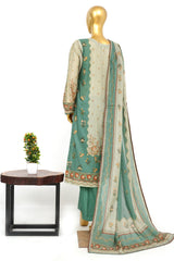 Bin Saeed Stitched 3 Piece Exclusive Printed Lawn Vol-14 Suit-LSM-3273-GREEN