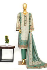 Bin Saeed Stitched 3 Piece Exclusive Printed Lawn Vol-14 Suit-LSM-3273-GREEN