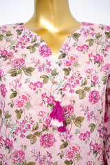 Bin Saeed Stitched 3 Piece Exclusive Printed Lawn Vol-14 Suit-LSM-3282-PINK