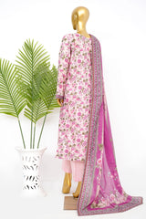 Bin Saeed Stitched 3 Piece Exclusive Printed Lawn Vol-14 Suit-LSM-3282-PINK
