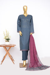 Bin Saeed Stitched 3 Piece Exclusive Printed Lawn Vol-14 Suit-LSM-3286-N.BLUE