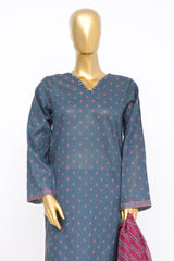 Bin Saeed Stitched 3 Piece Exclusive Printed Lawn Vol-14 Suit-LSM-3286-N.BLUE