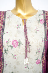 Bin Saeed Stitched 3 Piece Exclusive Printed Lawn Vol-14 Suit-LSM-3290-PURPLE