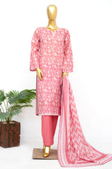 Bin Saeed Stitched 3 Piece Exclusive Printed Lawn Vol-14 Suit-LSM-3292-RUST