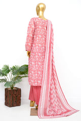 Bin Saeed Stitched 3 Piece Exclusive Printed Lawn Vol-14 Suit-LSM-3292-RUST