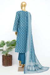 Bin Saeed Stitched 3 Piece Exclusive Printed Lawn Vol-14 Suit-LSM-3294-BLUE