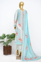 Bin Saeed Stitched 3 Piece Exclusive Printed Lawn Vol-14 Suit-LSM-3295-S.BLUE