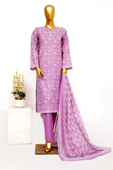 Bin Saeed Stitched 3 Piece Exclusive Printed Lawn Vol-15 Suit-LSM-3298-PURPLE