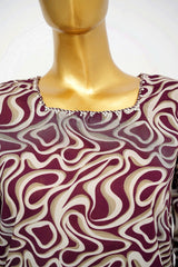 Bin Saeed Stitched 3 Piece Exclusive Printed Lawn Vol-15 Suit-LSM-3299-MAROON
