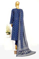 Bin Saeed Stitched 3 Piece Exclusive Printed Lawn Vol-15 Suit-LSM-3303-BLUE