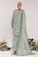 Bin Saeed Stitched 3 Piece Printed Lawn With Farshi Shalwar Suit-LSM-3304-FEROZI