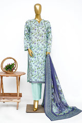 Bin Saeed Stitched 3 Piece Exclusive Printed Lawn Vol-15 Suit-LSM-3309-FEROZI