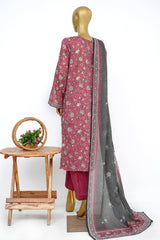 Bin Saeed Stitched 3 Piece Exclusive Printed Lawn Vol-15 Suit-LSM-3310-RUST