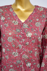 Bin Saeed Stitched 3 Piece Exclusive Printed Lawn Vol-15 Suit-LSM-3310-RUST
