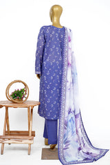 Bin Saeed Stitched 3 Piece Exclusive Printed Lawn Vol-15 Suit-LSM-3311-PURPLE