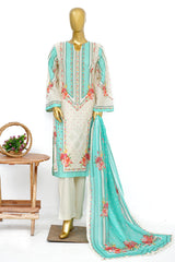 Bin Saeed Stitched 3 Piece Exclusive Printed Lawn Vol-15 Suit-LSM-3312-GREEN