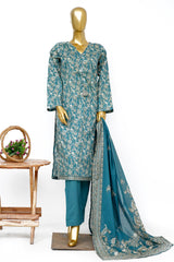 Bin Saeed Stitched 3 Piece Exclusive Printed Lawn Vol-15 Suit-LSM-3314-GREEN