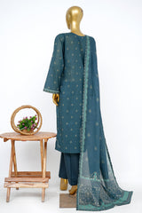 Bin Saeed Stitched 3 Piece Exclusive Printed Lawn Vol-15 Suit-LSM-3317-BLUE