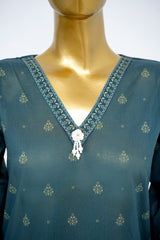 Bin Saeed Stitched 3 Piece Exclusive Printed Lawn Vol-15 Suit-LSM-3317-BLUE