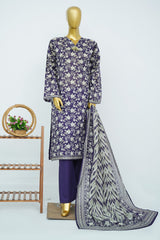 Bin Saeed Stitched 3 Piece Exclusive Printed Lawn Vol-15 Suit-LSM-3326-PURPLE