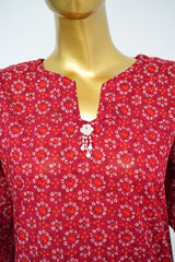 Bin Saeed Stitched 3 Piece Exclusive Printed Lawn Vol-15 Suit-LSM-3327-RED