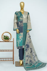 Bin Saeed Stitched 3 Piece Exclusive Printed Lawn Vol-15 Suit-LSM-3330-SGREEN