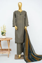 Bin Saeed Stitched 3 Piece Exclusive Printed Lawn Vol-15 Suit-LSM-3332-BLACK