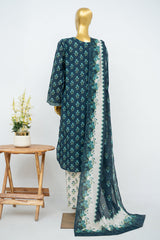 Bin Saeed Stitched 3 Piece Exclusive Printed Lawn Vol-15 Suit-LSM-3343-BLUE