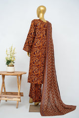 Bin Saeed Stitched 3 Piece Exclusive Printed Lawn Vol-15 Suit-LSM-3344-MAROON