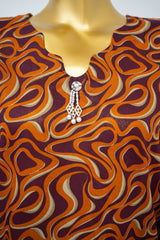 Bin Saeed Stitched 3 Piece Exclusive Printed Lawn Vol-15 Suit-LSM-3344-MAROON