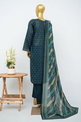 Bin Saeed Stitched 3 Piece Exclusive Printed Lawn Vol-15 Suit-LSM-3346-NBLUE