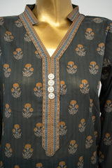 Bin Saeed Stitched 3 Piece Exclusive Printed Lawn Vol-16 Suit-LSM-3352-BLACK