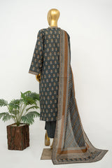 Bin Saeed Stitched 3 Piece Exclusive Printed Lawn Vol-16 Suit-LSM-3352-BLACK