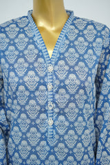 Bin Saeed Stitched 3 Piece Exclusive Printed Lawn Vol-16 Suit-LSM-3361-BLUE