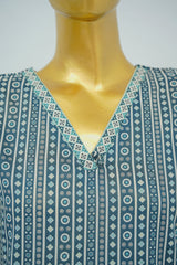 Bin Saeed Stitched 3 Piece Exclusive Printed Lawn Vol-16 Suit-LSM-3362-BLUE