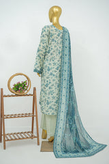 Bin Saeed Stitched 3 Piece Exclusive Printed Lawn Vol-16 Suit-LSM-3366-SKY
