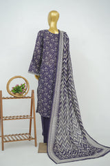 Bin Saeed Stitched 3 Piece Exclusive Printed Lawn Vol-16 Suit-LSM-3367-PURPLE