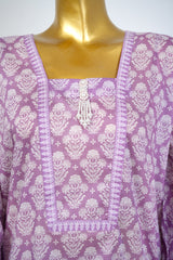 Bin Saeed Stitched 3 Piece Exclusive Printed Lawn Vol-17 Suit-LSM-3387-PURPLE