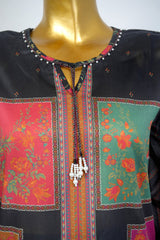 Bin Saeed Stitched 3 Piece Exclusive Printed Lawn Vol-17 Suit-LSM-3388-BLACK