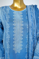 Bin Saeed Stitched 3 Piece Exclusive Printed Lawn Vol-17 Suit-LSM-3389-BLUE