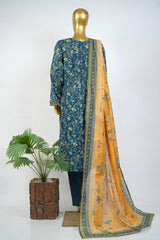 Bin Saeed Stitched 3 Piece Exclusive Printed Lawn Vol-17 Suit-LSM-3392-GREEN