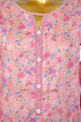 Bin Saeed Stitched 3 Piece Exclusive Printed Lawn Vol-17 Suit-LSM-3394-PINK