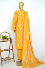 Bin Saeed Stitched 3 Piece Exclusive Printed Lawn Vol-17 Suit-LSM-3396-YELLOW