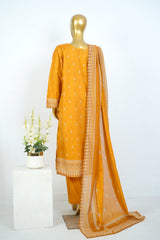 Bin Saeed Stitched 3 Piece Exclusive Printed Lawn Vol-17 Suit-LSM-3408-YELLOW