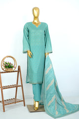 Bin Saeed Stitched 3 Piece Exclusive Printed Lawn Vol-17 Suit-LSM-3410-GREEN