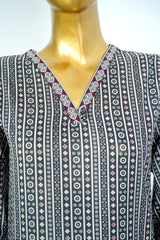 Bin Saeed Stitched 3 Piece Exclusive Printed Lawn Vol-17 Suit-LSM-3411-BLACK