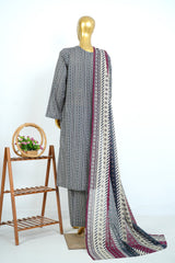 Bin Saeed Stitched 3 Piece Exclusive Printed Lawn Vol-17 Suit-LSM-3411-BLACK