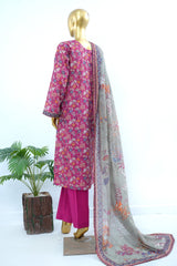 Bin Saeed Stitched 3 Piece Exclusive Printed Lawn Vol-17 Suit-LSM-3418-ATISHI