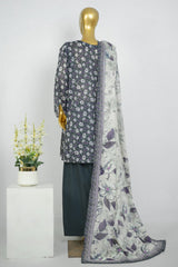 Bin Saeed Stitched 3 Piece Printed Lawn With Farshi Shalwar Vol-04 Suit-LSM-3422-ZINK