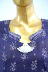 Bin Saeed Stitched 3 Piece Exclusive Printed Lawn Vol-17 Suit-LSM-3424-BLUE